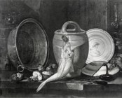 Monogrammista I.A. (sec. XVII), Stoviglie, pesce e funghi