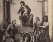 Correggio, Madonna con Bambino in trono e Santi, 1514-1515, Dresda, Gemäldegalerie Alte Meister, già nella Chiesa di San Francesco a Correggio