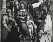 Girolamo da Treviso il Giovane, Madonna con Bambino, Santi, angeli e donatore (Pala Boccadiferro), 1529-1531, Londra, National Gallery, già nella Basilica di San Domenico a Bologna