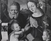 Antonio da Crevalcore, Adorazione del Bambino con San Giuseppe e San Giovannino, 1493, distrutto a Berlino nel 1945
