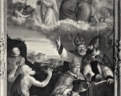 Dosso e Battista Dossi, Immacolata Concezione con i Dottori della Chiesa e San Bernardino da Siena, 1527-1531, già nel Duomo di Modena, distrutto a Dresda nel 1945