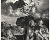 Dosso e Battista Dossi, Immacolata Concezione con Sant’Anselmo, Sant’Agostino, San Girolamo e Sant’Ambrogio, 1528 ca., già a Modena, Collezioni Estensi, distrutto a Dresda nel 1945