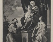 Guido Reni, Madonna con Bambino in trono, San Francesco d’Assisi e Santa Caterina d’Alessandria, 1625-1635, già nella Chiesa dei Cappuccini di Faenza, parzialmente distrutto durante la seconda guerra mondiale