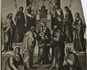Lorenzo Costa, Presentazione di Gesù al Tempio, 1502, già nel Santuario di Santa Maria della Vita a Bologna, distrutto a Berlino nel 1945