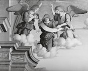 Marco Palmezzano, Angeli, particolare della Natività di Gesù, 1530-1537, Milano, Pinacoteca Nazionale di Brera