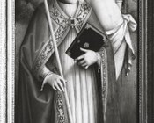 Marco Palmezzano, San Tommaso di Canterbury e san Sebastiano, scomparto di sinistra del Trittico per la Confraternita di san Domenico, Firenze, Museo dell'Arciconfraternita della Misericordia