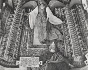 Melozzo da Forlì, Profeta Ezechiele, particolare della volta della sacrestia di San Marco, Loreto, Santuario della Santa Casa