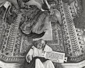 Melozzo da Forlì, Profeta Isaia, particolare della volta della sacrestia di San Marco, Loreto, Santuario della Santa Casa