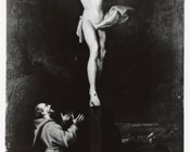 Anonimo bolognese sec. XVI, Crocifissione di Cristo con san Francesco d'Assisi, 1550-1599, Bologna