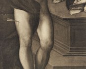 Dosso o Battista Dossi, Madonna con Bambino in trono tra San Sebastiano e San Giorgio, particolare, Modena, Galleria Estense