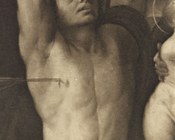 Dosso o Battista Dossi, Madonna con Bambino in trono tra San Sebastiano e San Giorgio, particolare, Modena, Galleria Estense